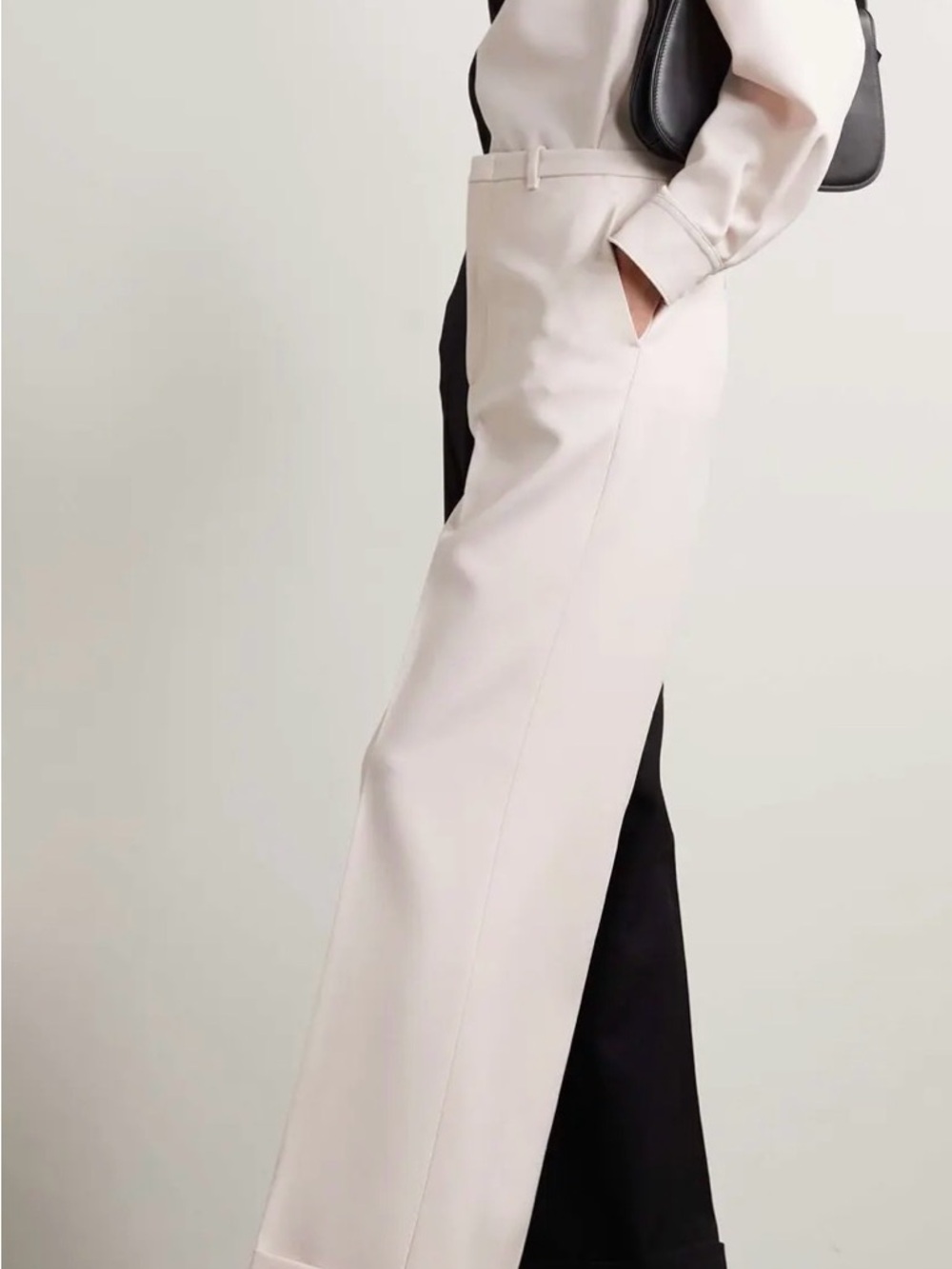 Gucci Two-Tone Color-Block  Wool-Twill Straight Leg Pants